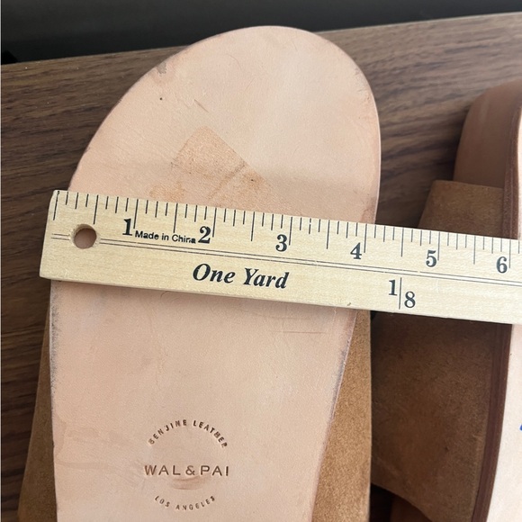Wal & Pai Stone EU Size 41/10.5 Platform Sandals Tan Leather Suede Boho Earthy - Picture 13 of 13